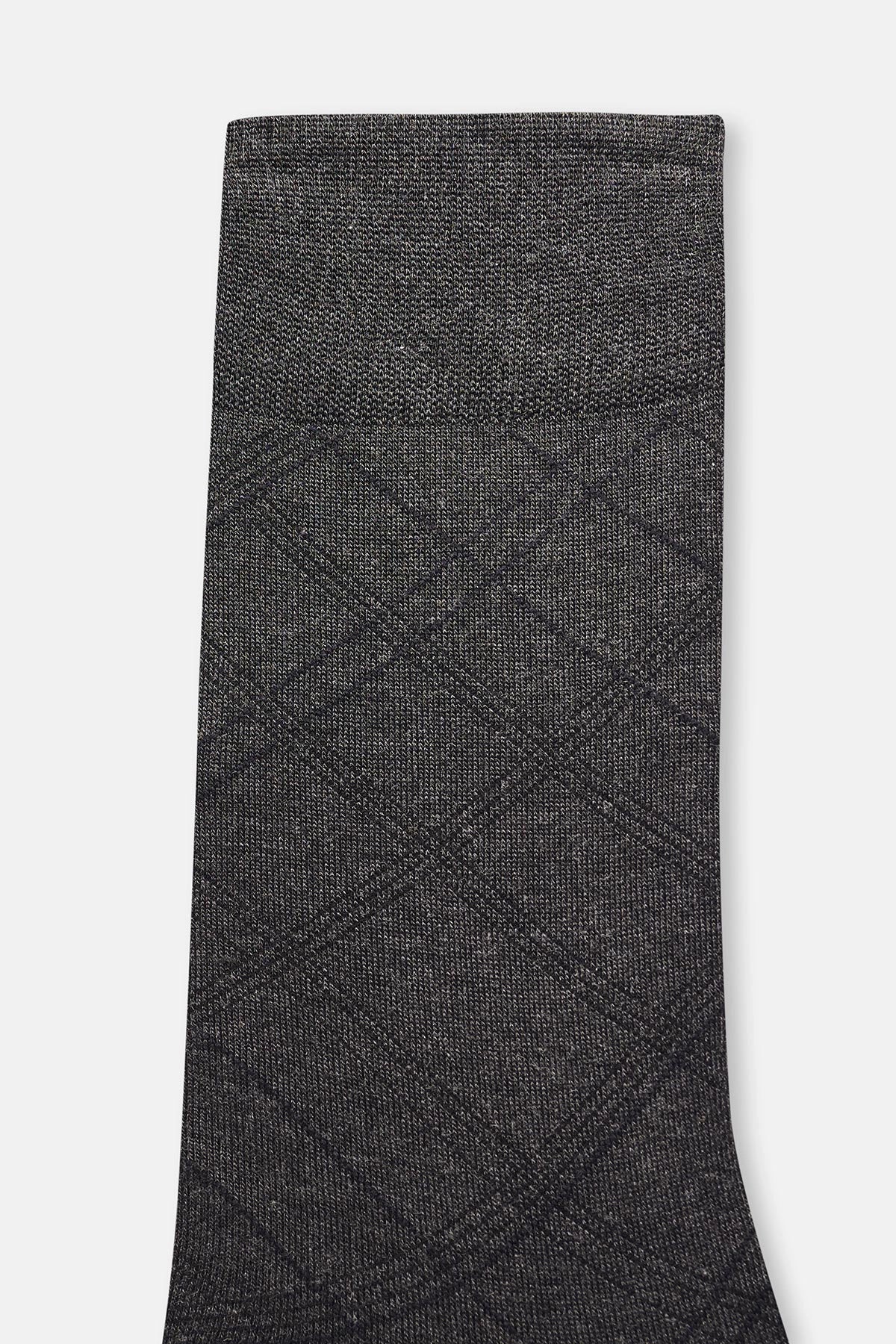 Antrasit Melanj Erkek Baklava Desen Viskoz Çorap