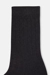 Siyah Erkek Yün Karışımlı Kalın Rıb Çorap