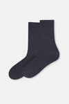 Antrasıt Erkek Yün Karışımlı Ince Rıb Çorap