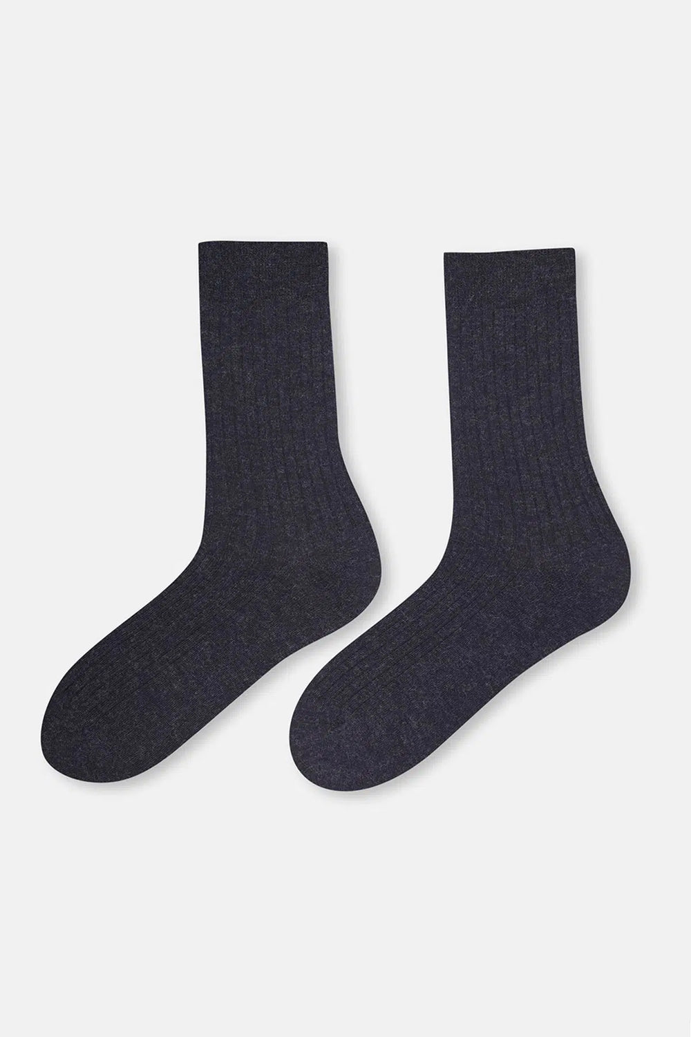Antrasıt Erkek Yün Karışımlı Ince Rıb Çorap