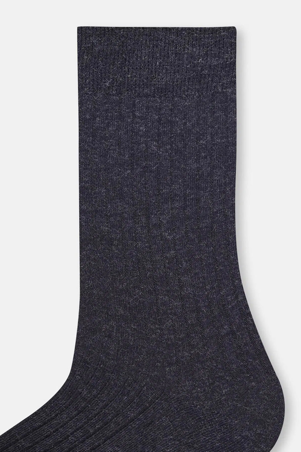 Antrasıt Erkek Yün Karışımlı Ince Rıb Çorap
