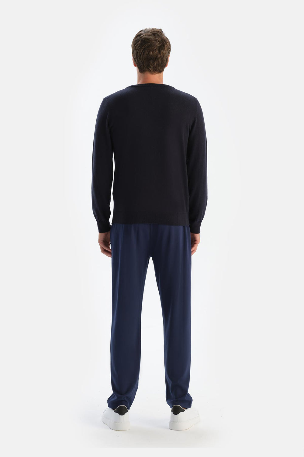 Antrasıt Erkek Kaşmir Karışımlı V Yaka Triko