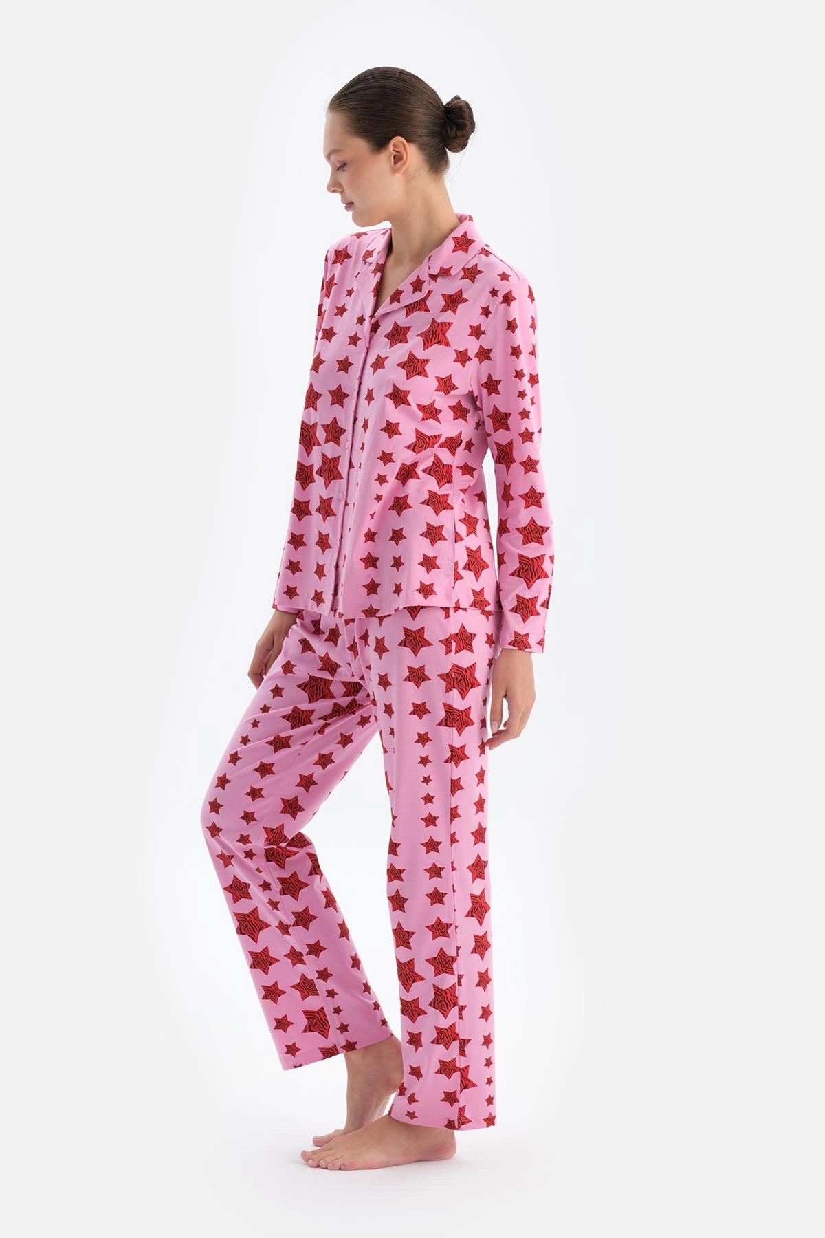 Multicolor Kadın Gömlek Pijama Takımı