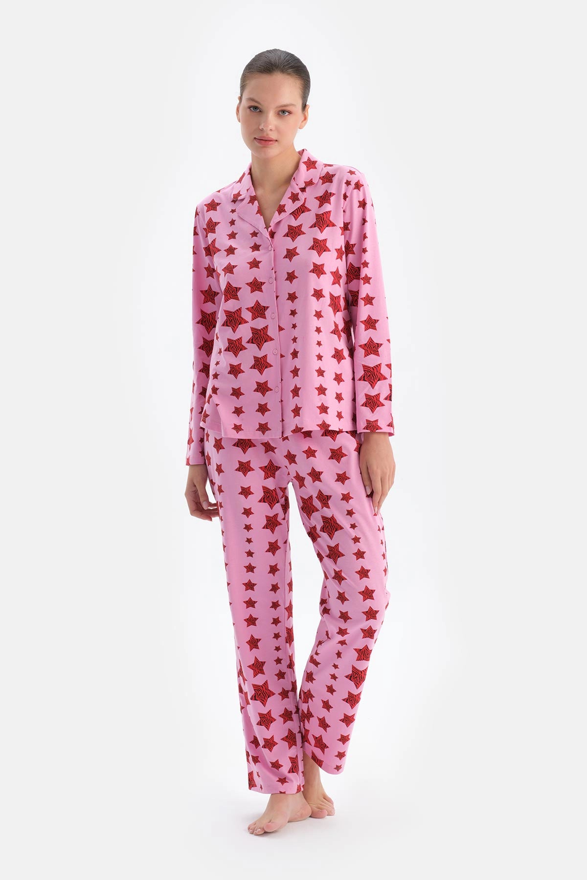 Multicolor Kadın Gömlek Pijama Takımı