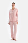 Pembe Kadın Gömlek Pijama Takımı