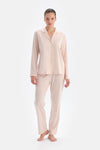 Açık Pembe Kadın Gömlek Pijama Takımı