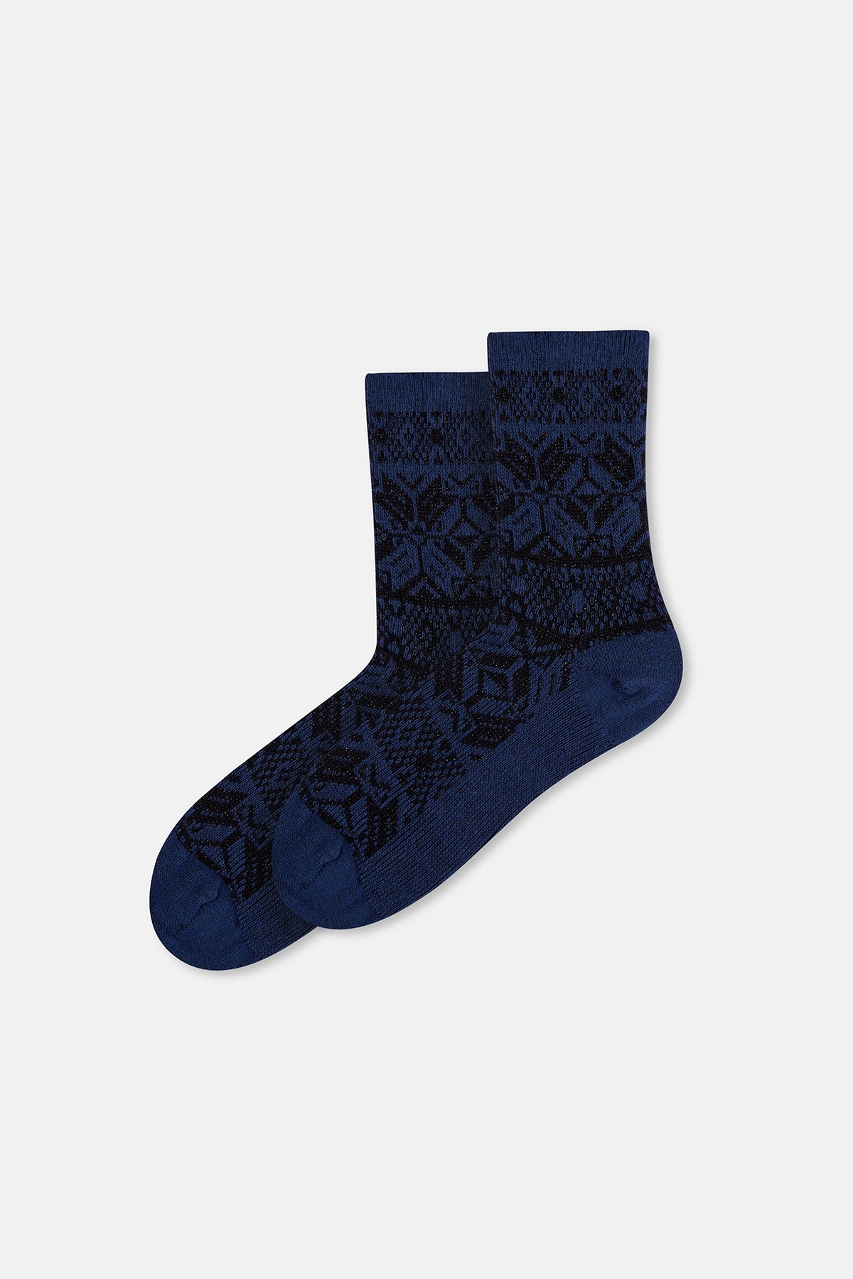 Lacivert Kadın Simli Desenli Çorap