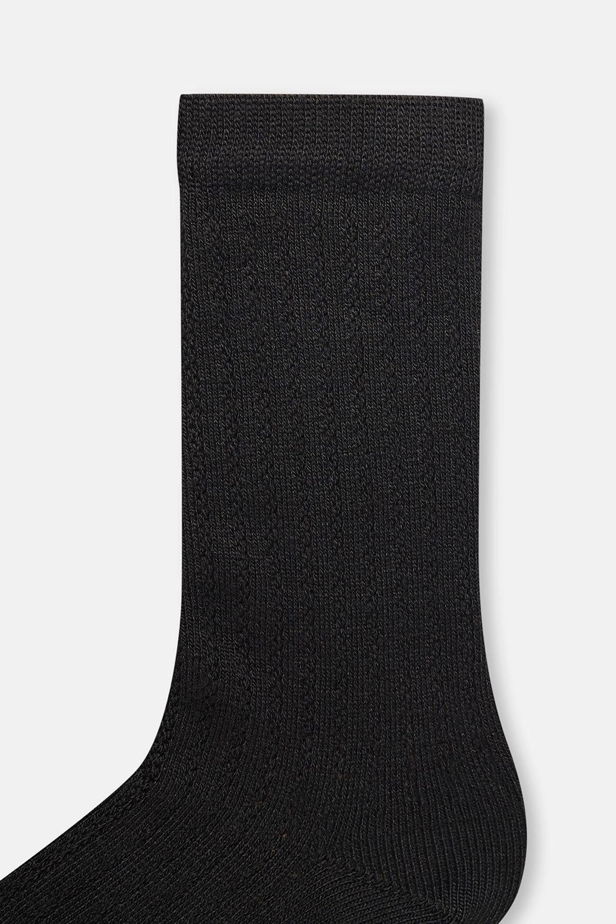 Siyah Kadın Ajurlu Bambu Çorap