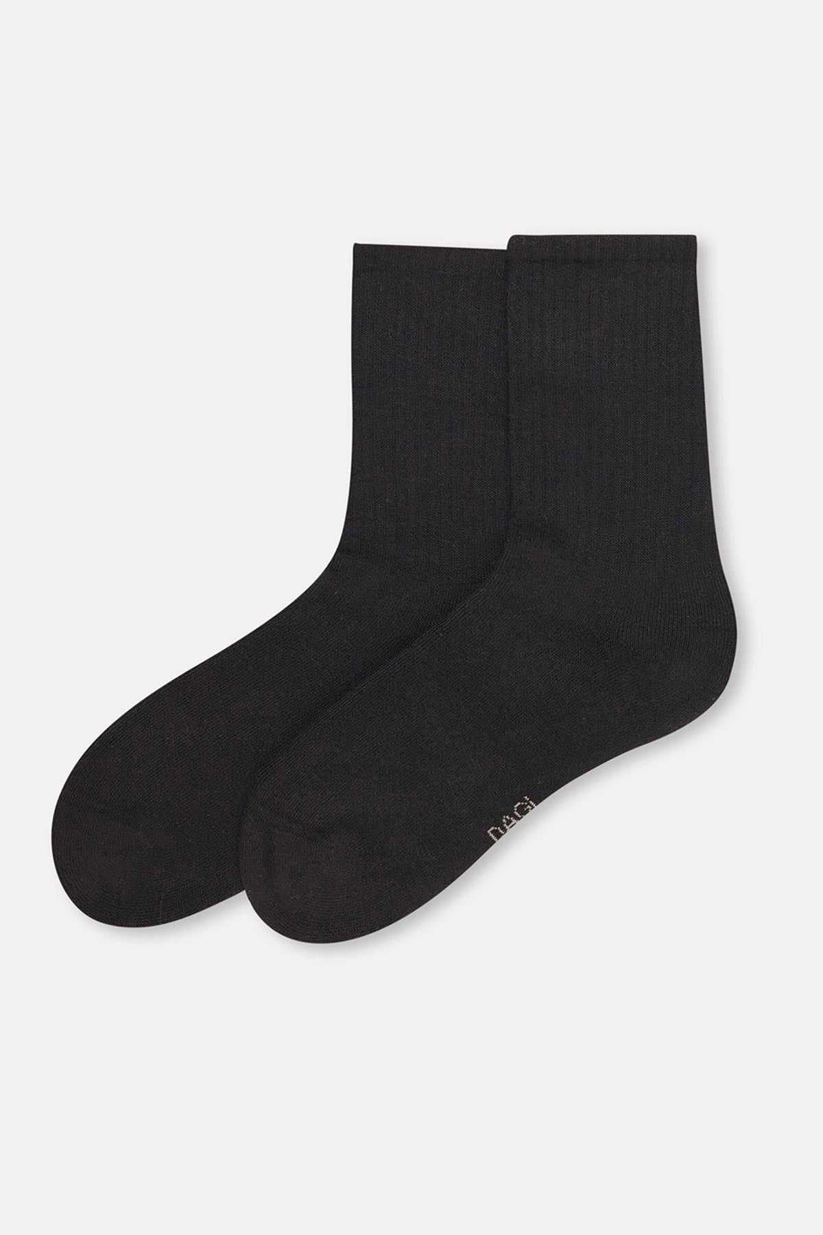 Siyah Kadın Pamuklu Havlu Spor Çorap