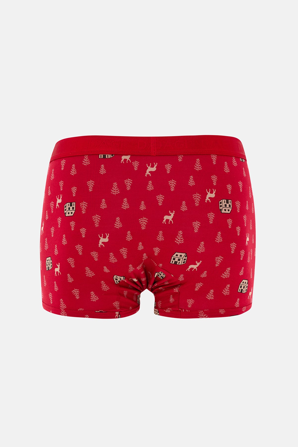 Kırmızı 4210 Desenli Micro Modal Boxer
