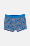 Mavi 2'li Desenli Pamuk Boxer