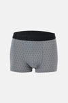 Gri-Siyah 3'lü Desenli Pamuk Boxer