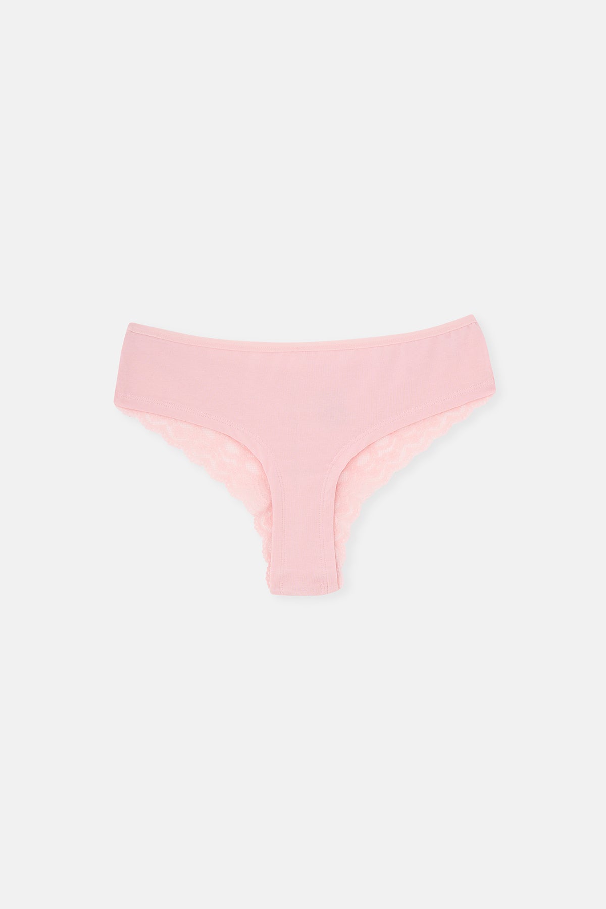 Mavi-Mint-Pudra Kadın 3'lü Arkası Dantel Detaylı Düz Brazilian Külot