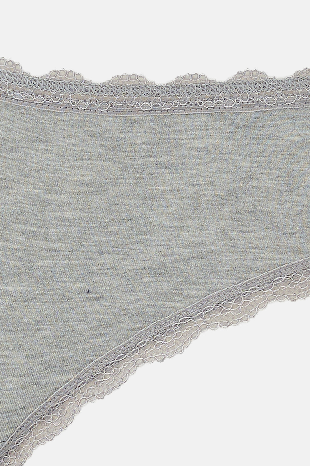 Açık Mavi-Gri Melanj-Mint Kadın 3'lü Dantel Detaylı Düz Hipster Külot