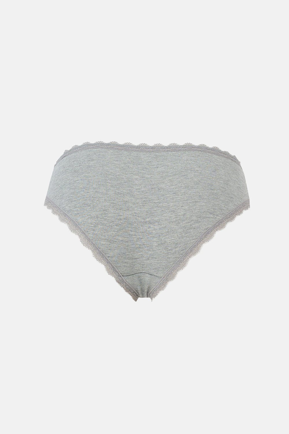 Açık Mavi-Gri Melanj-Mint Kadın 3'lü Dantel Detaylı Düz Hipster Külot