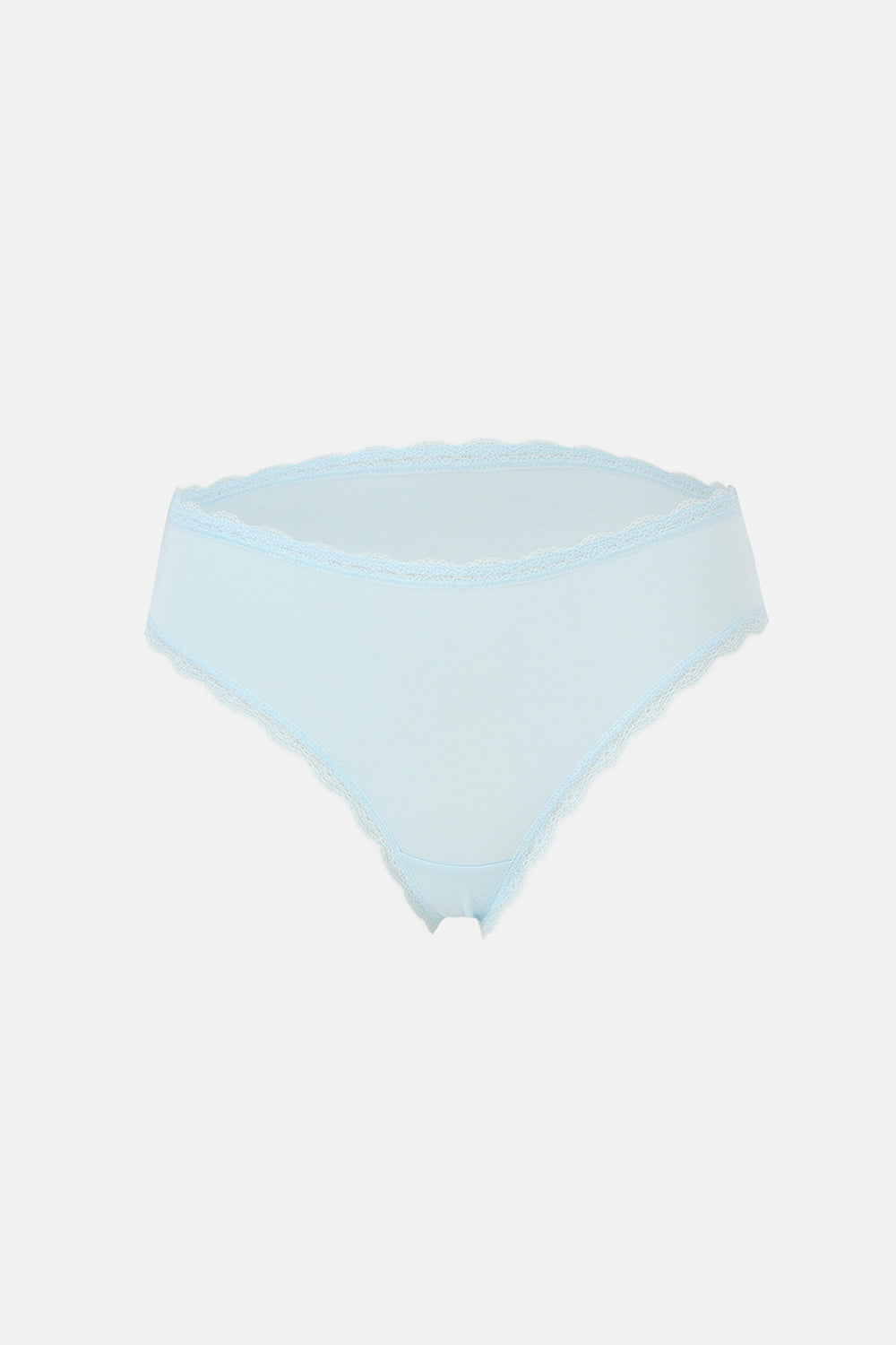 Açık Mavi-Gri Melanj-Mint Kadın 3'lü Dantel Detaylı Düz Hipster Külot