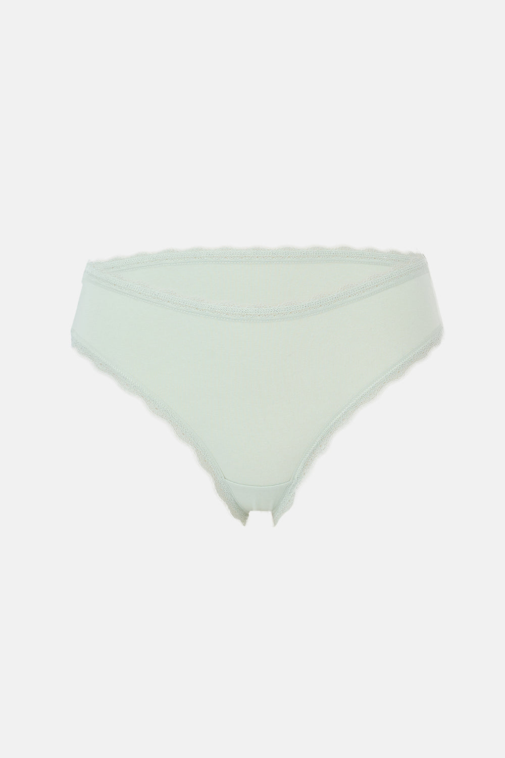 Açık Mavi-Gri Melanj-Mint Kadın 3'lü Dantel Detaylı Düz Hipster Külot