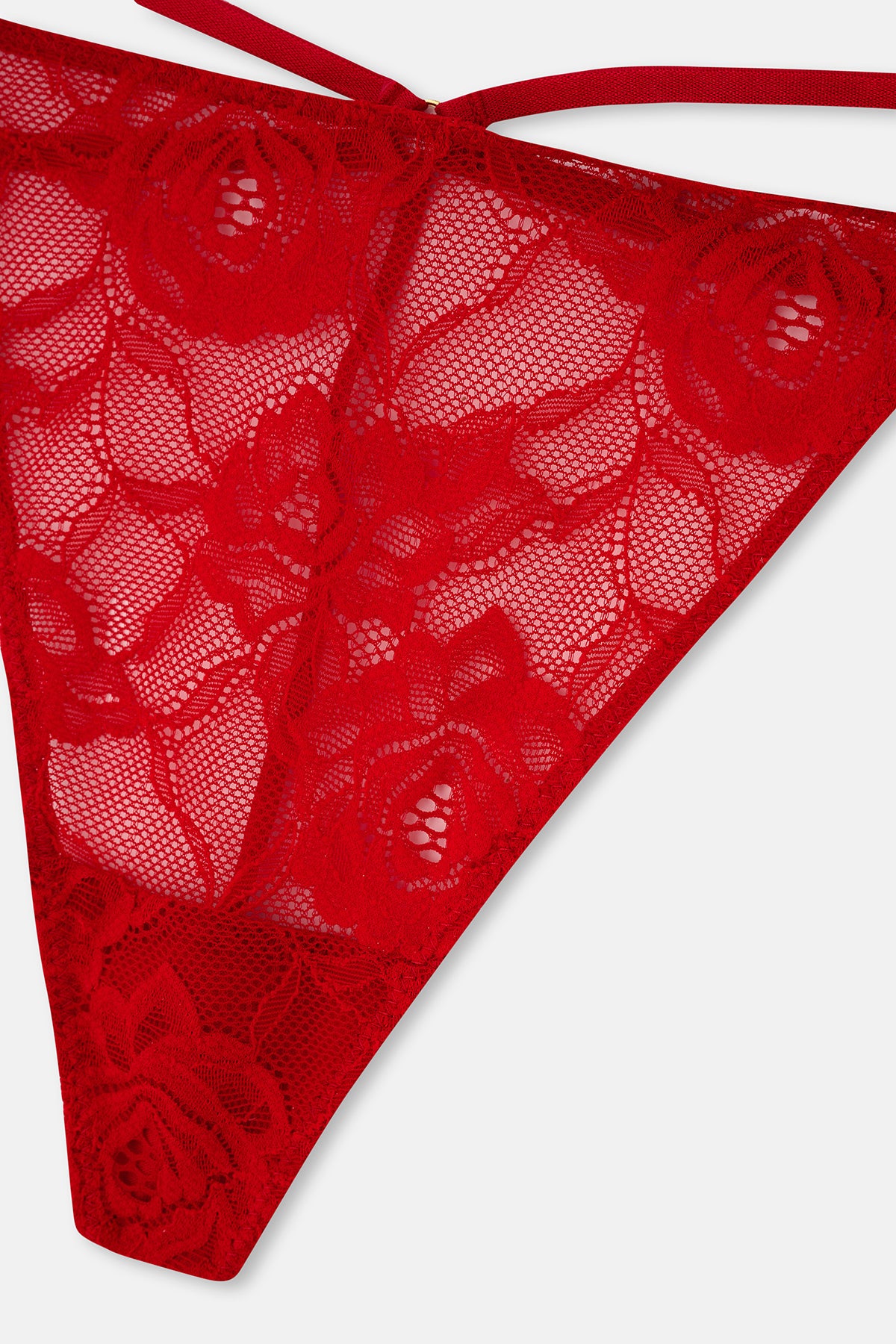 Kırmızı Dantelli G-String Külot