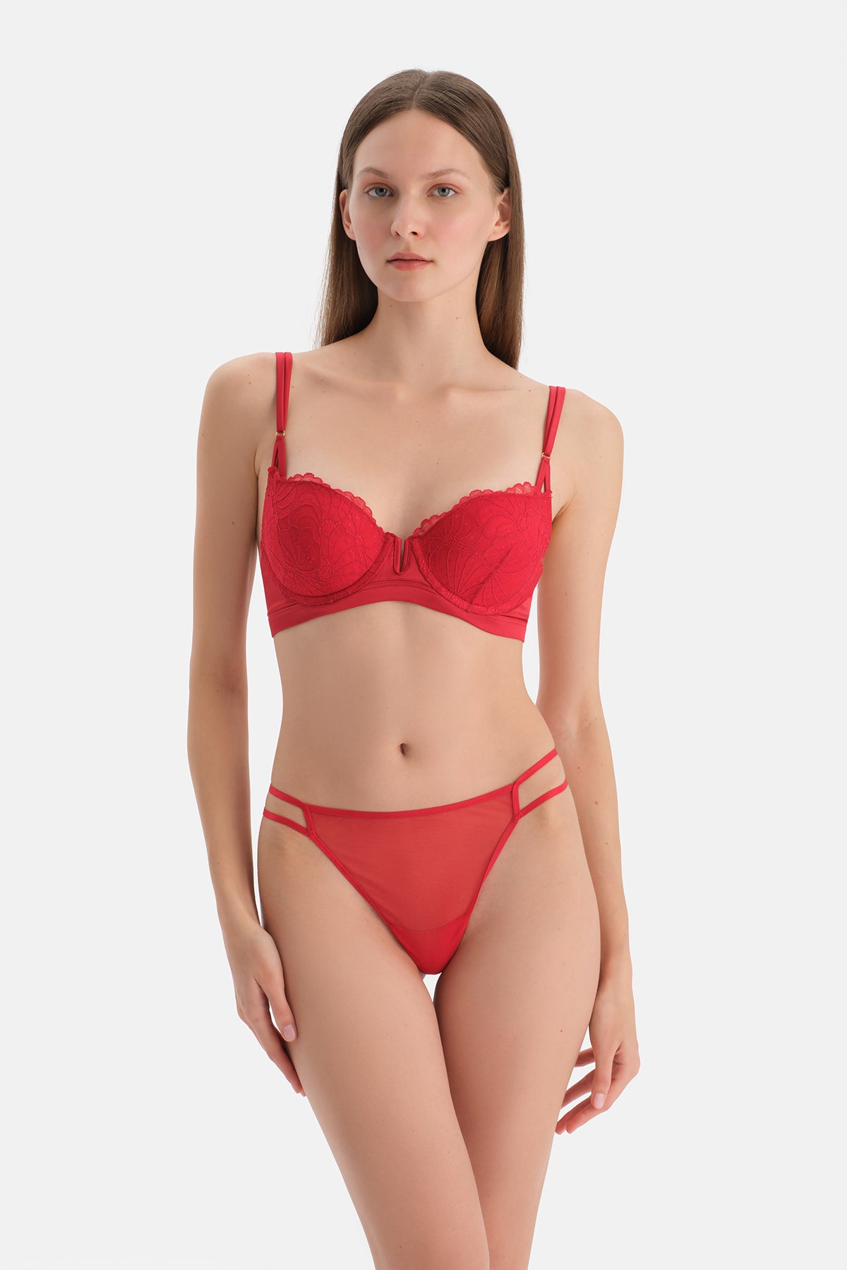 Kırmızı Tül Thong Külot