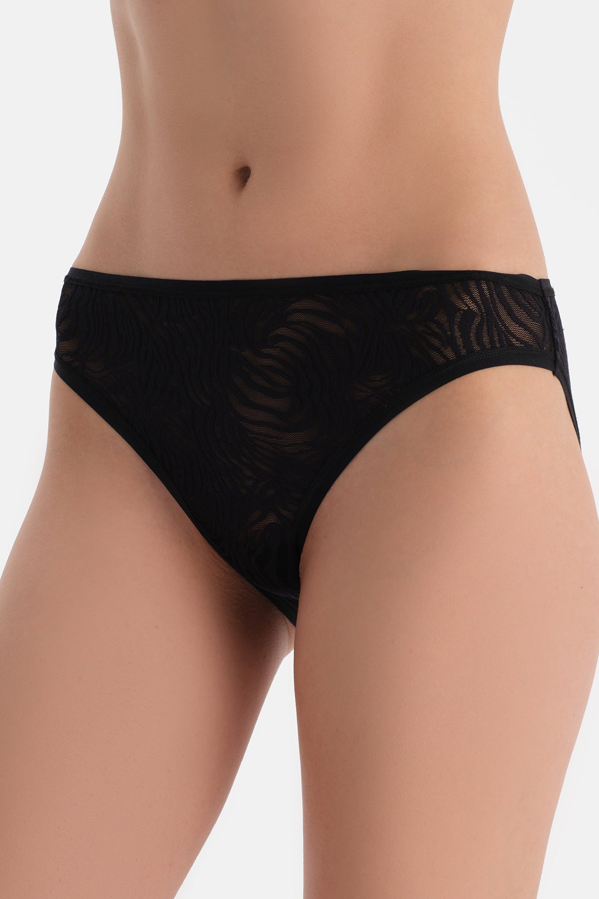 Siyah Dantelli Brazilian Külot