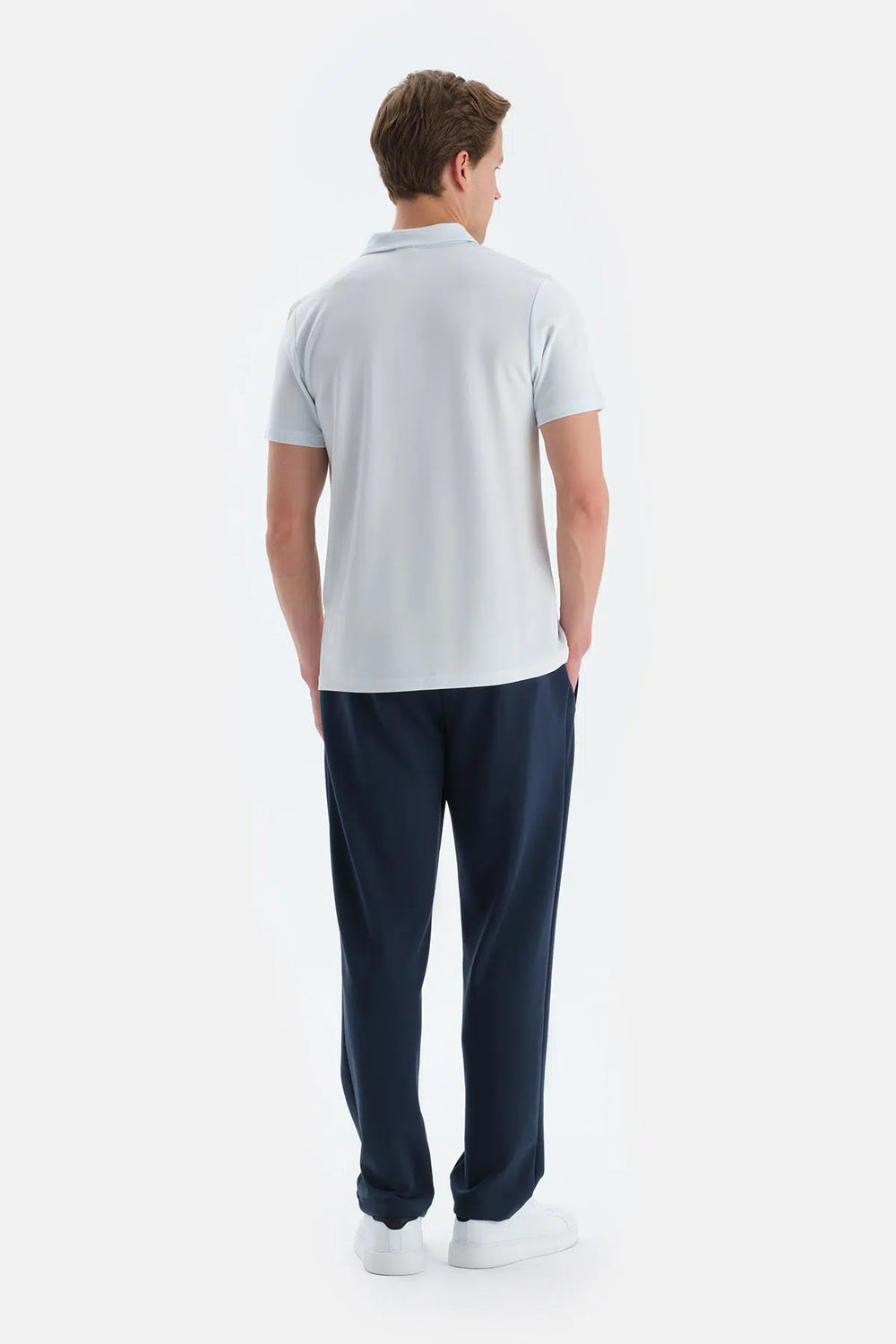 Açık Mavi Polo Yaka Kısa Kollu Tişört