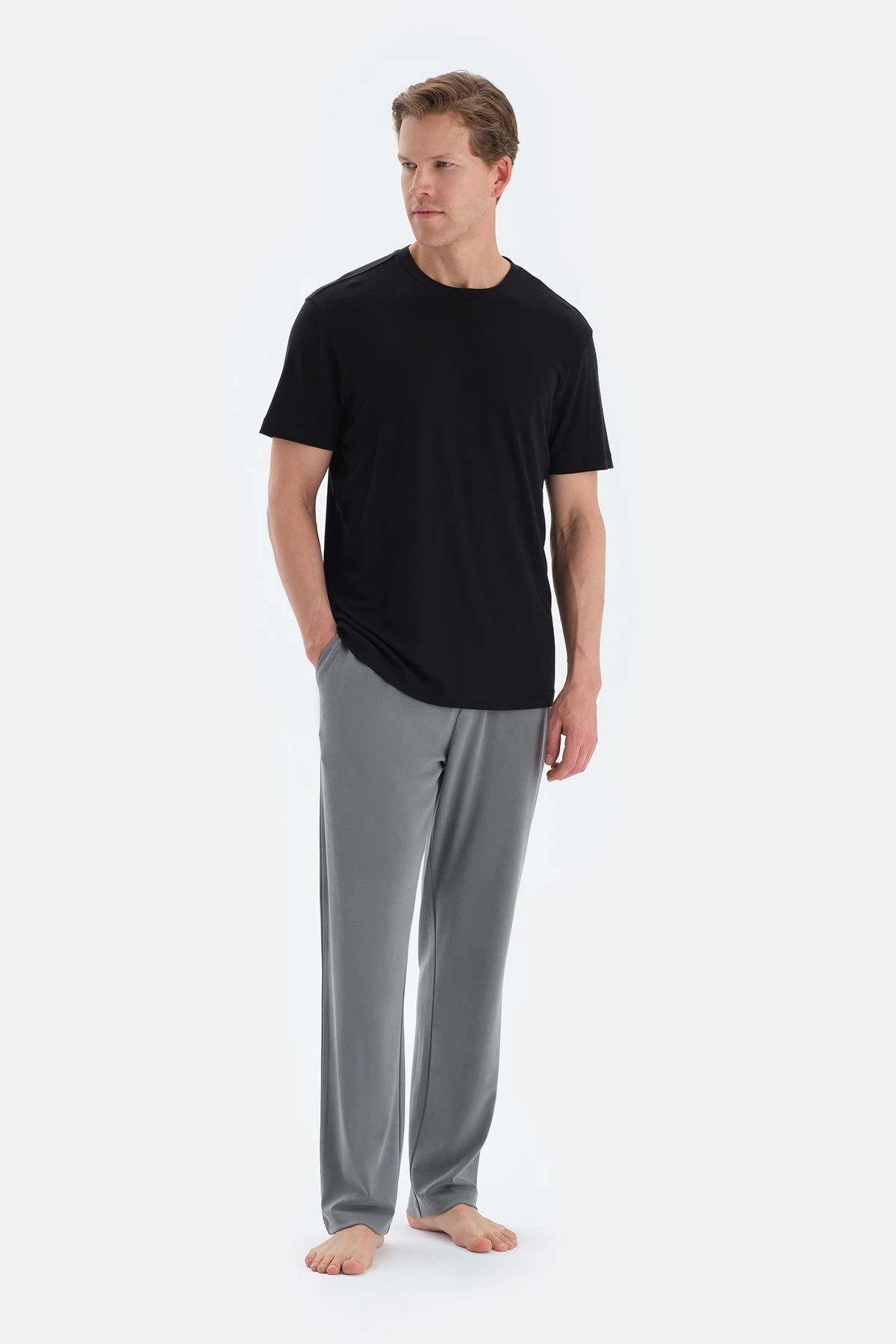 Siyah Cool Touch Bisiklet Yaka Tişört