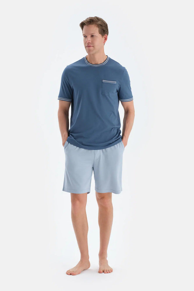 Açık Mavi Penye Modal Ikili Şort