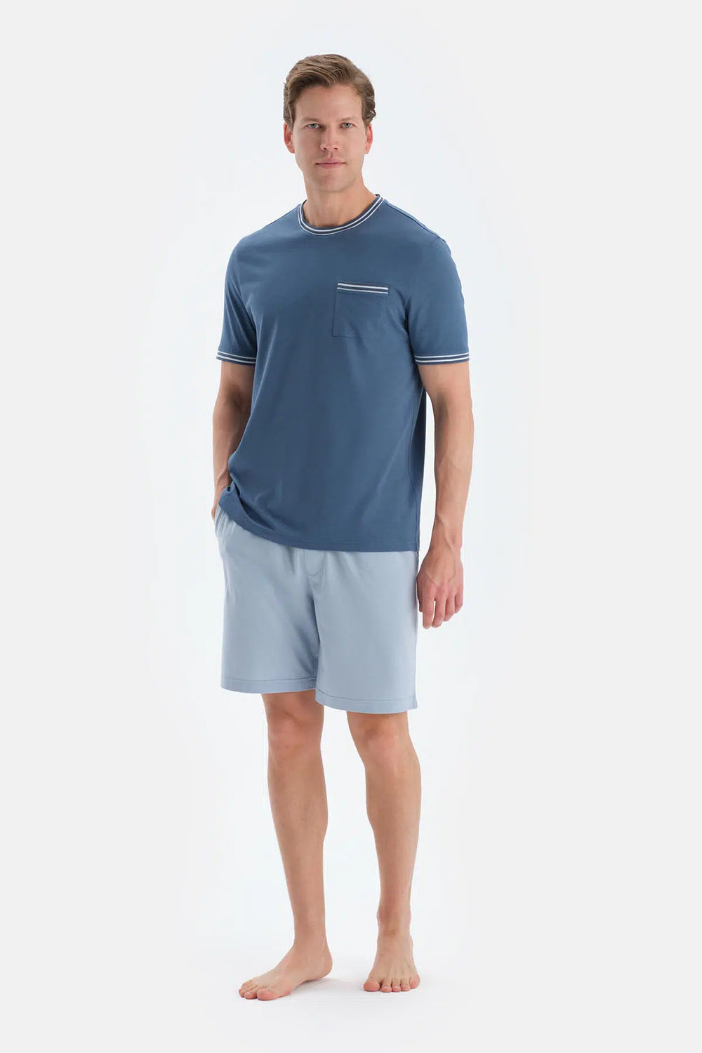 Açık Mavi Penye Modal Ikili Şort