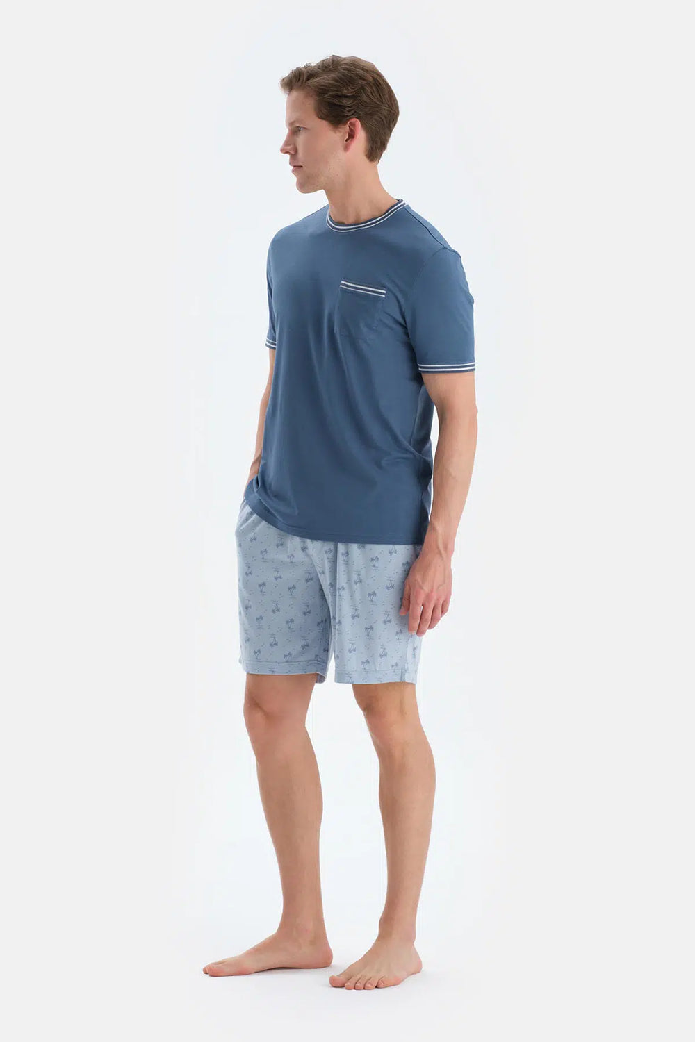 Açık Mavi Penye Modal Ikili Şort