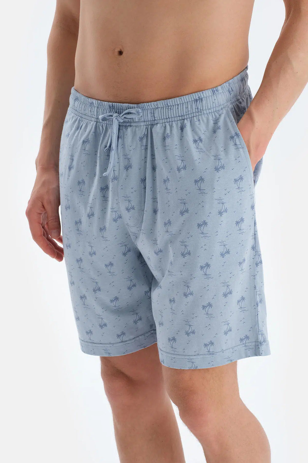 Açık Mavi Penye Modal Ikili Şort