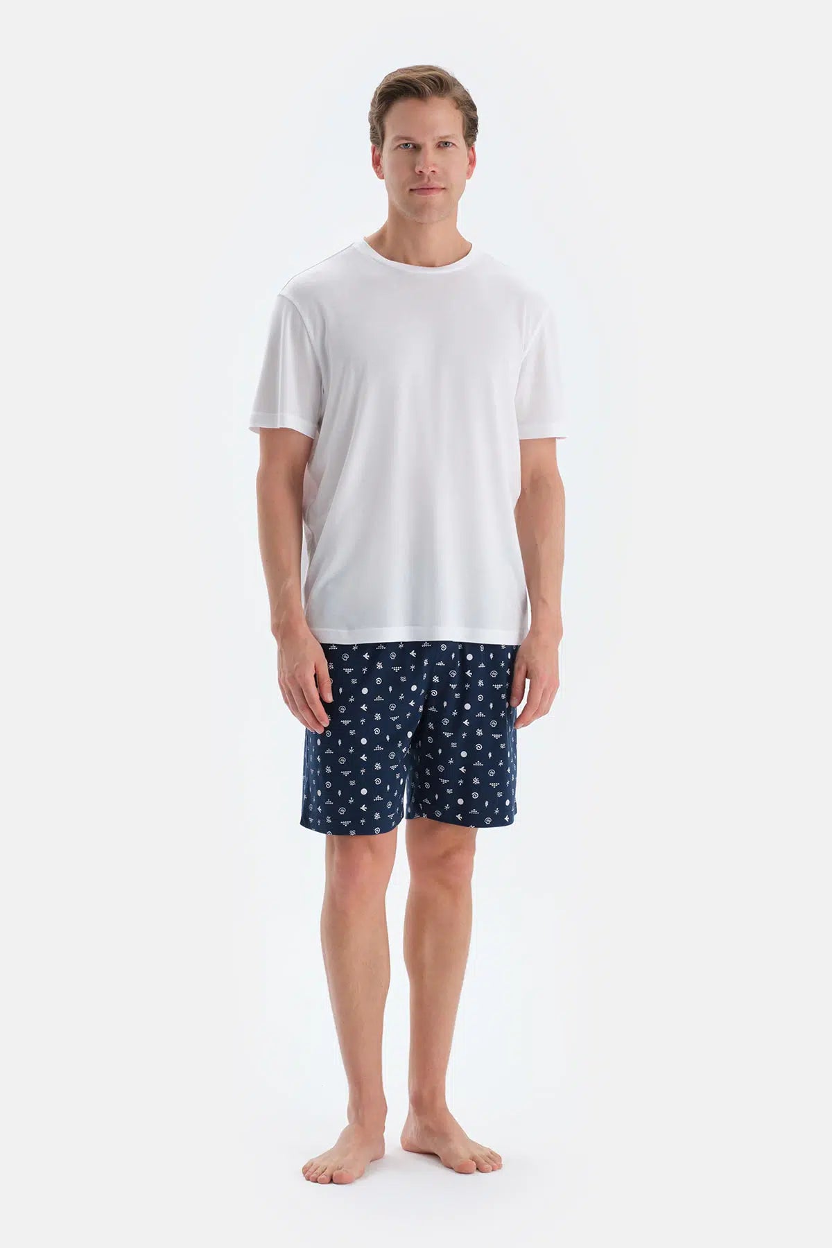 Lacivert Penye Modal Ikili Şort