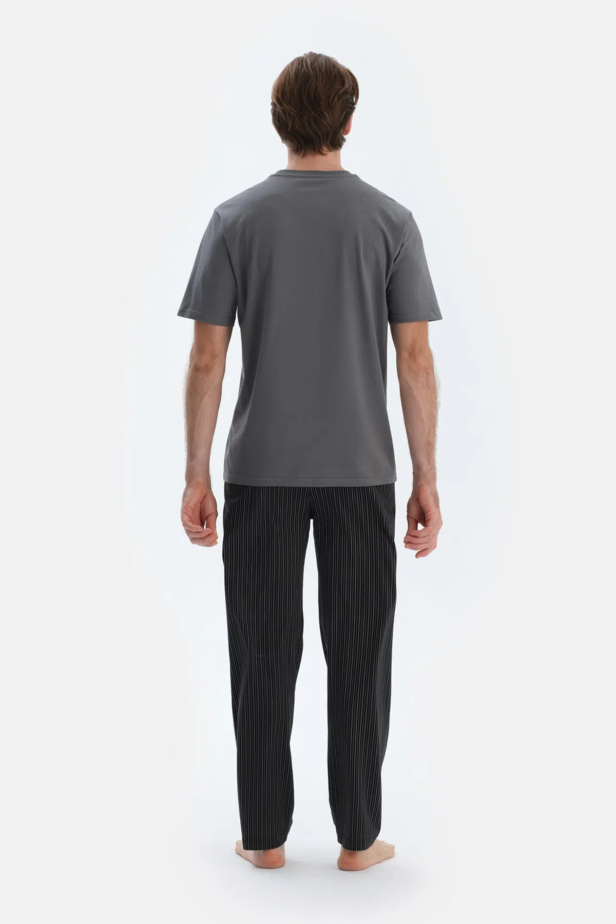 Siyah Çizgili Penye Modal Pantolon