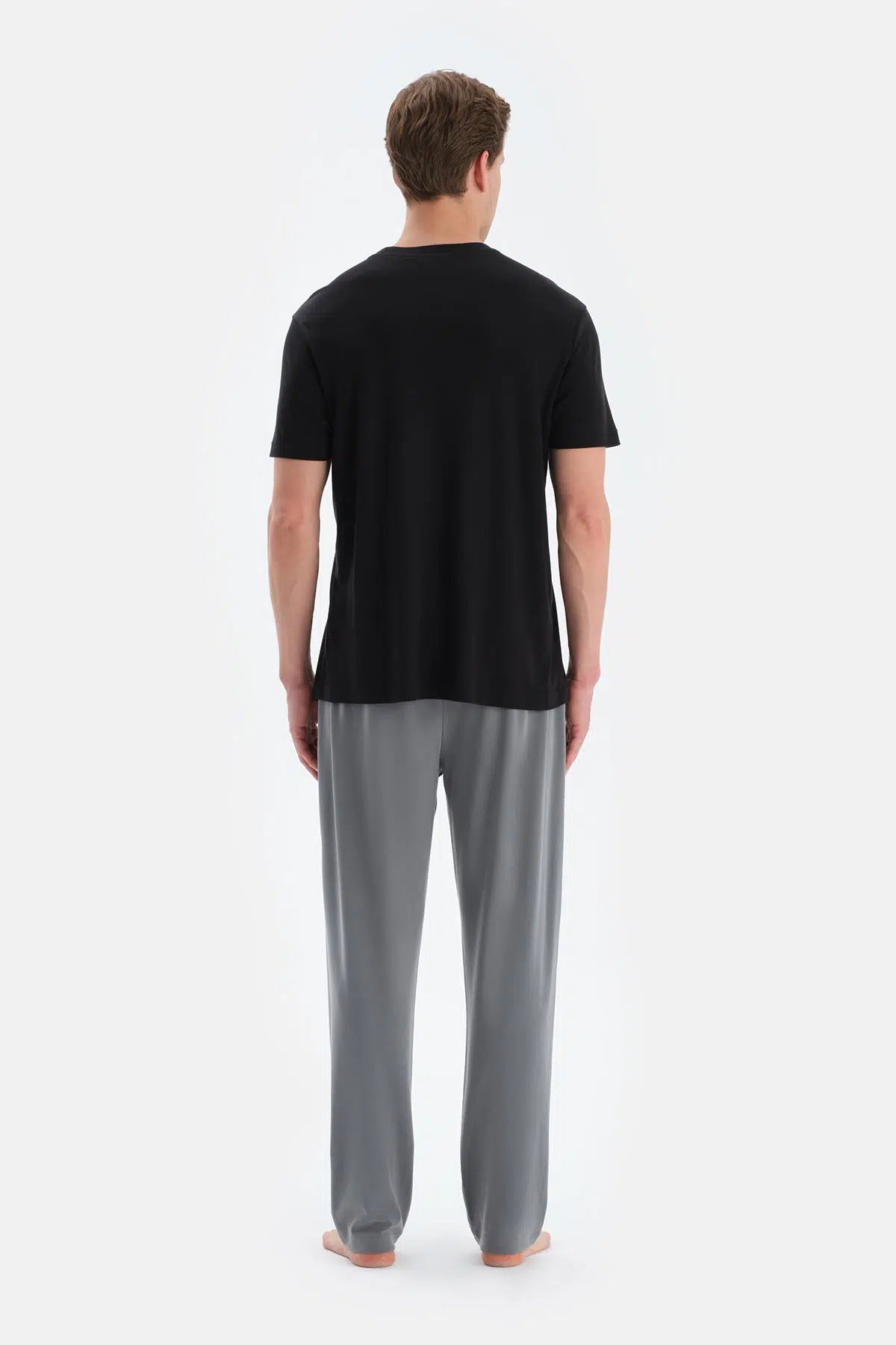 Antrasıt Patlet Detaylı Düz Paça Pantolon