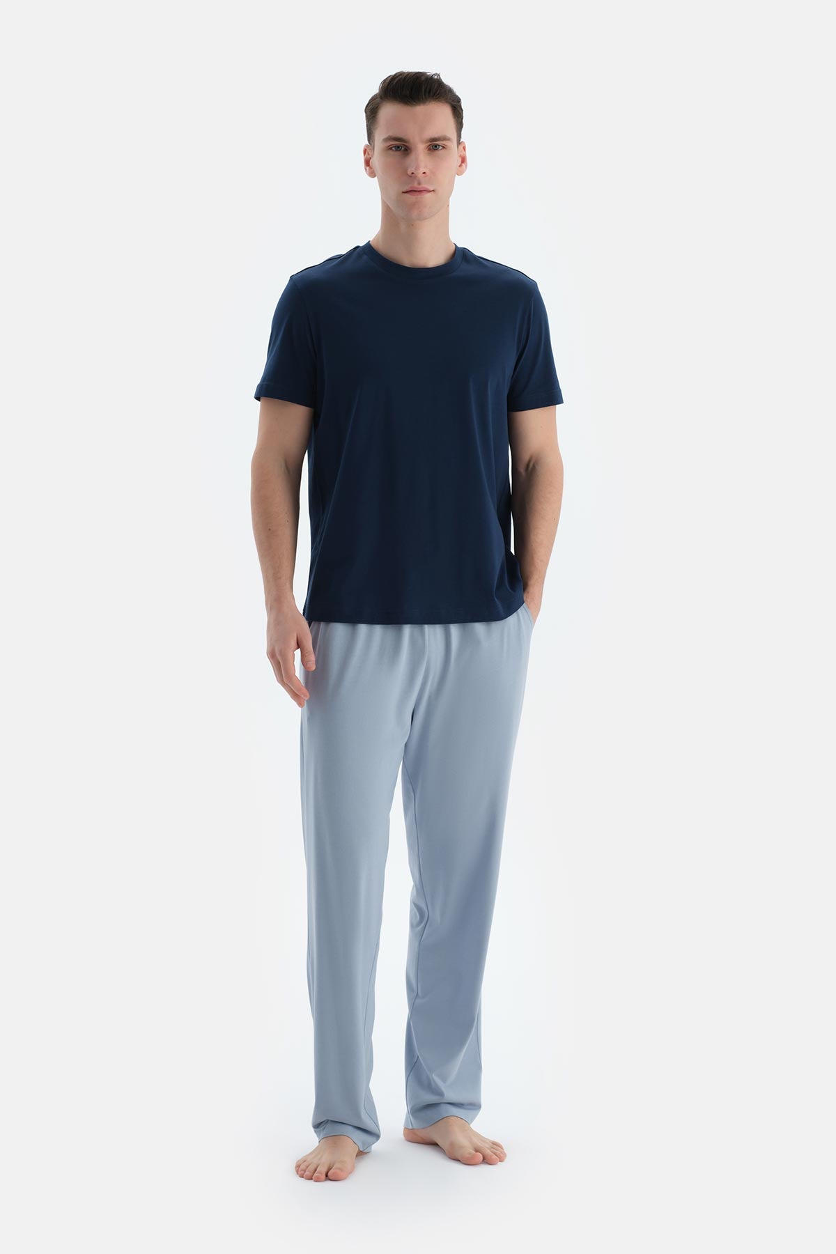 Lacivert-Mavi Penye Modal Ikili Pantolon