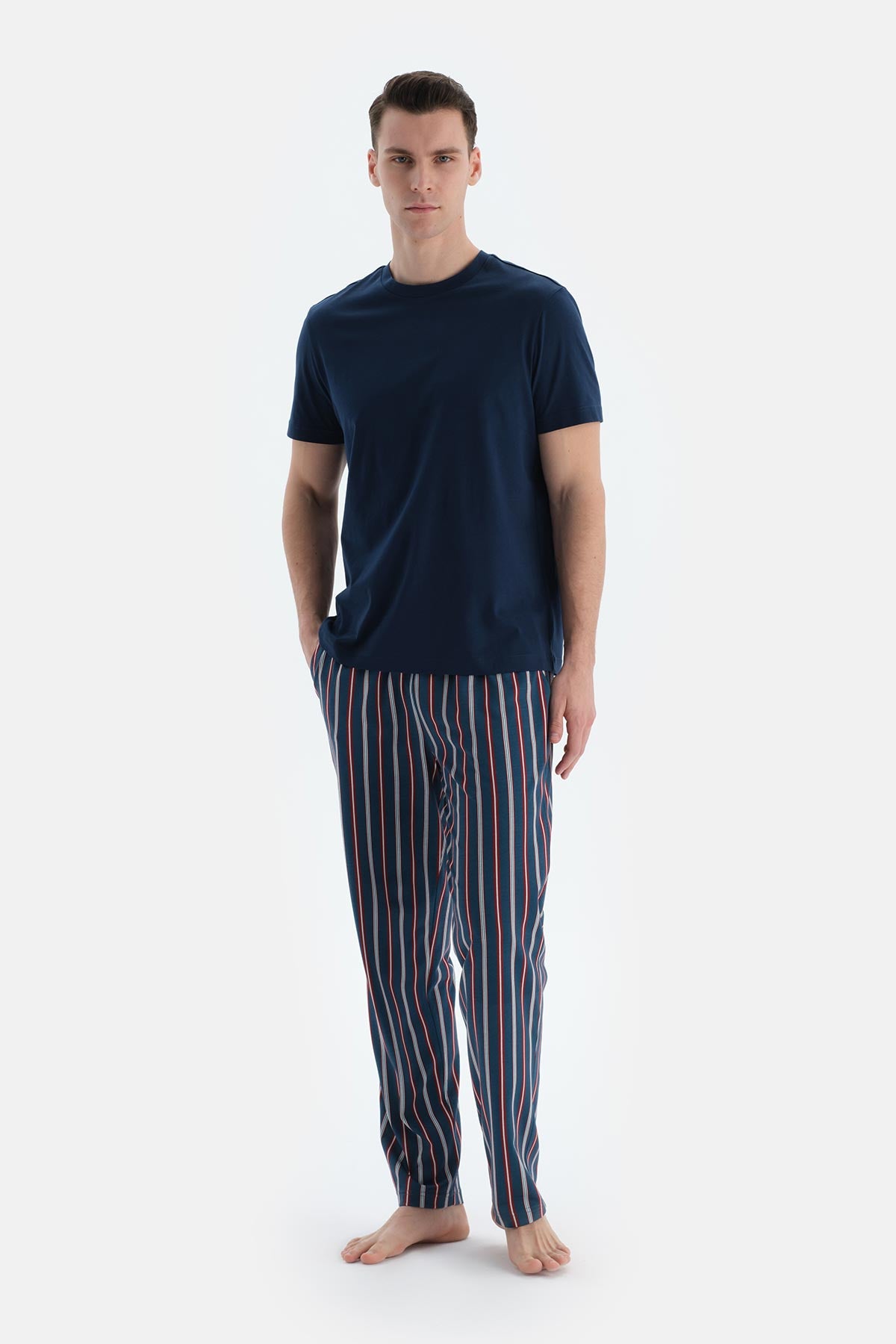 Lacivert-Mavi Penye Modal Ikili Pantolon