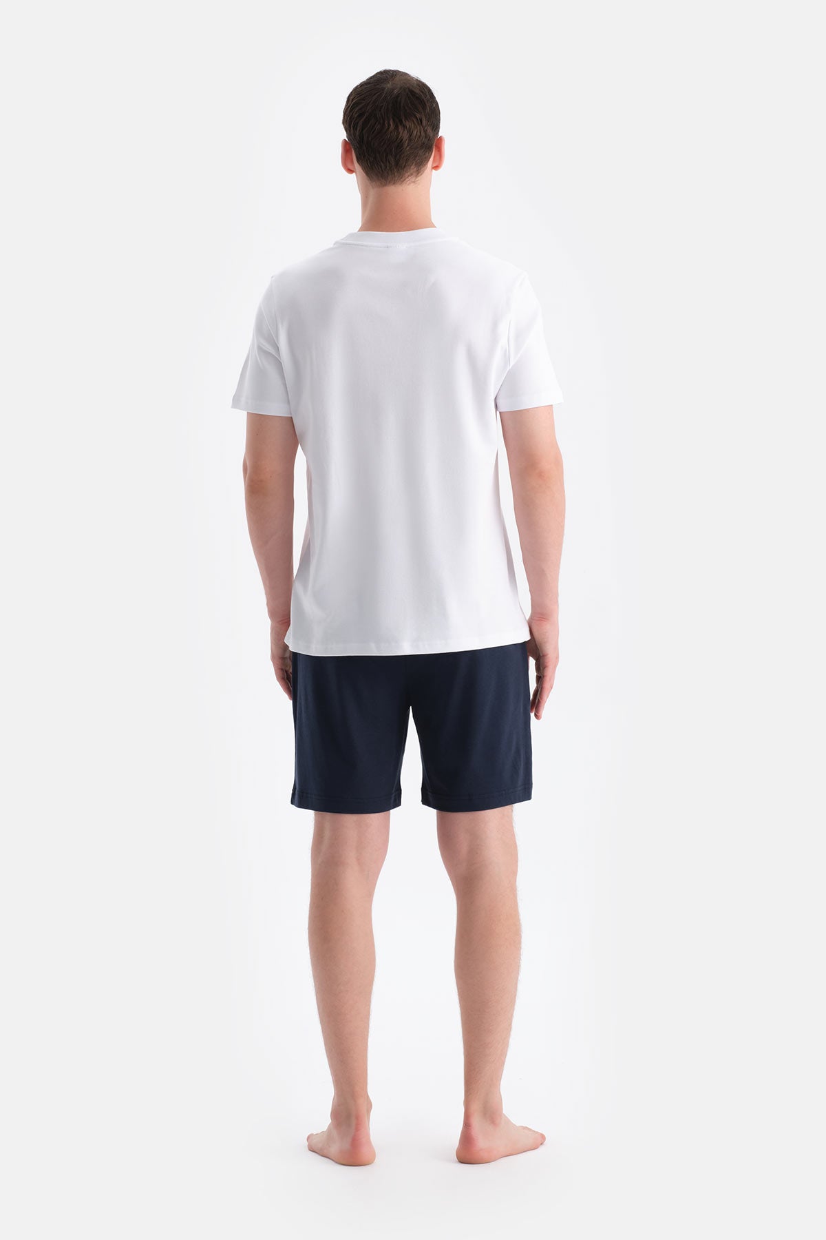 Lacivert Pamuk Modal İkili Örme Şort