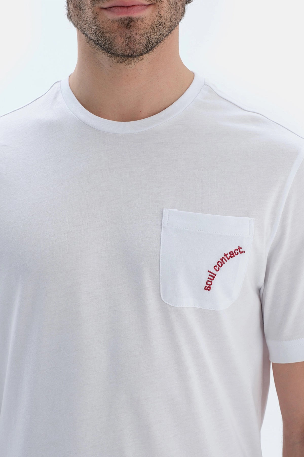 Ekru Cep Detaylı Kısa Kollu Tişört Mıkroprınt Desenli Pantolon Pijama Takımı