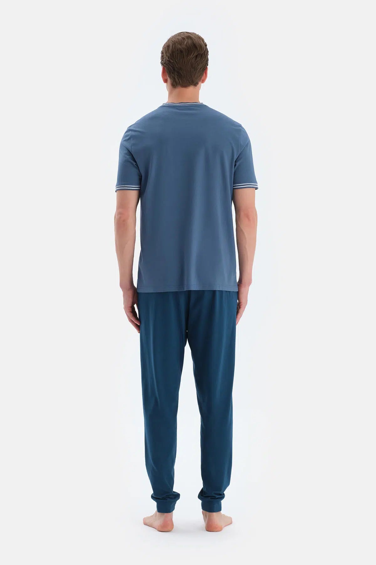Indigo Cep Detaylı Kısa Kollu Tişört Pantolon Pijama Takımı