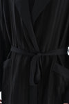 Siyah Çizgili Dokuma Groom Sabahlık