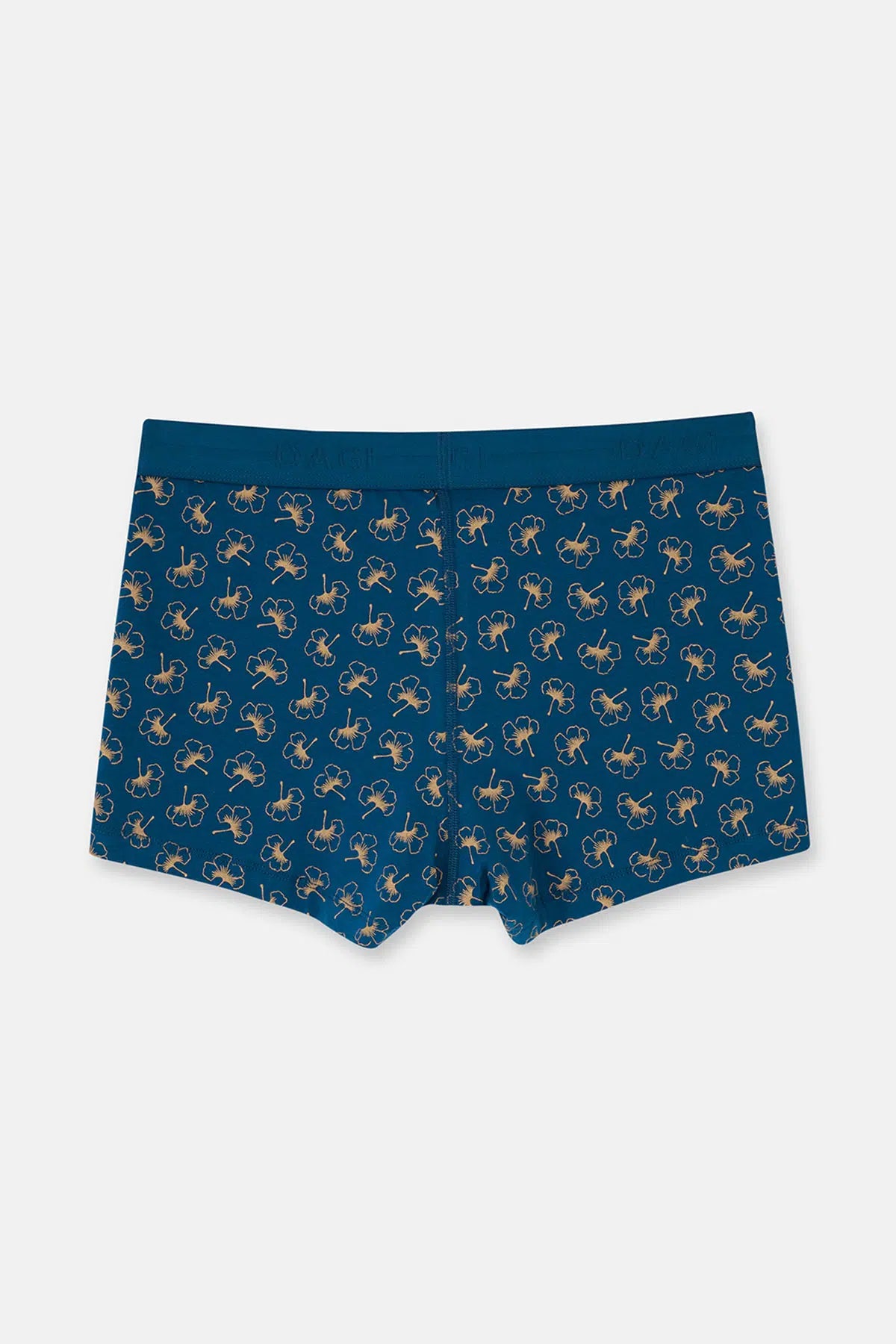 Koyu Mavi 2'li Desenli Pamuk Boxer