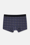 Lacivert 3'lü Desenli Micro Modal Boxer