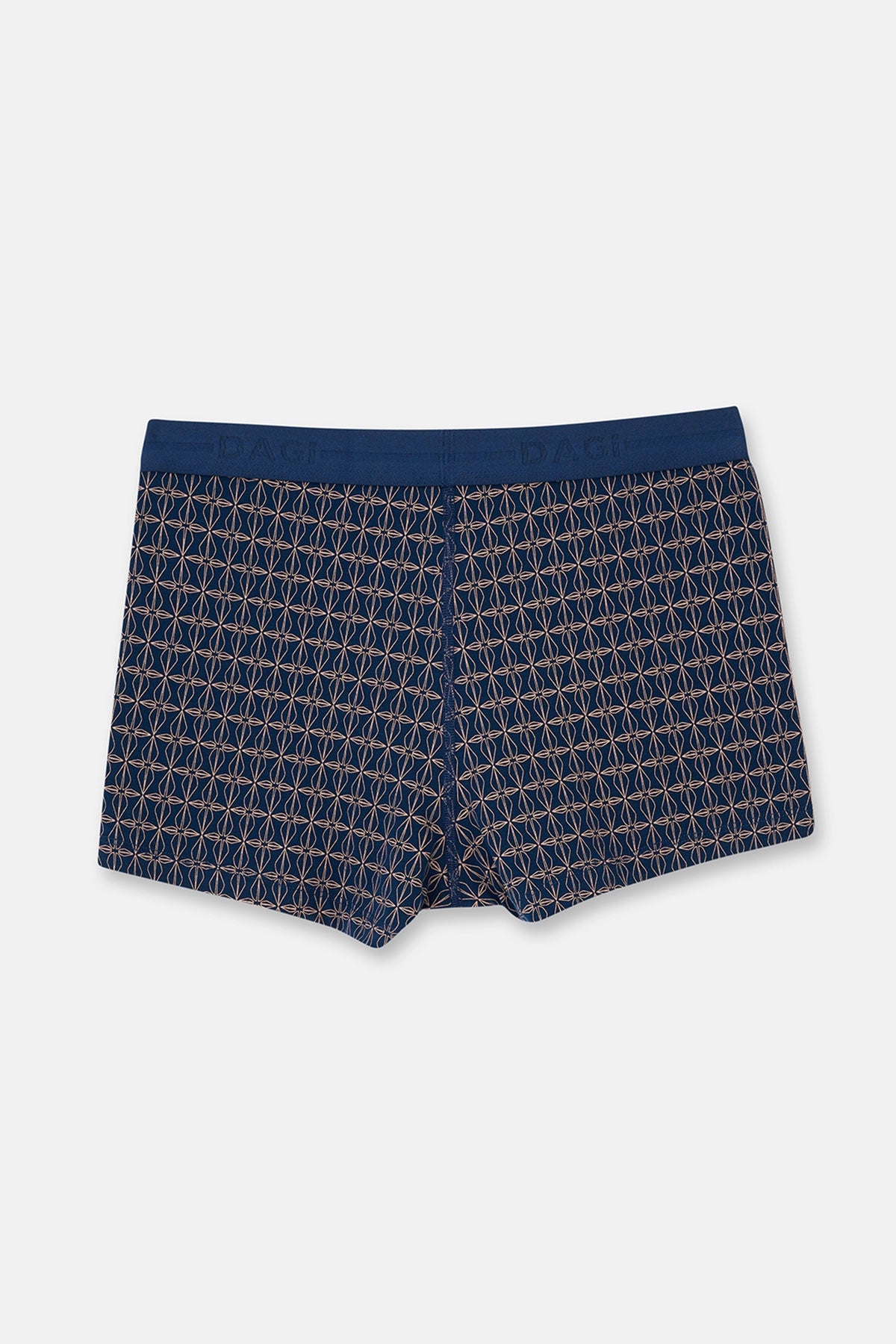 Lacivert Desenli Pamuk Boxer