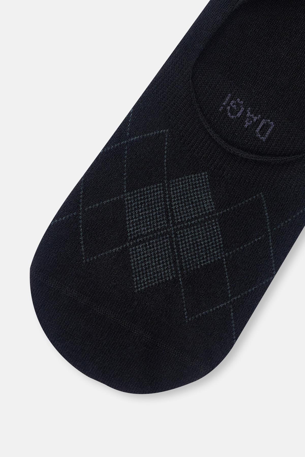 Siyah Erkek Baklava Desen Görünmez Çorap