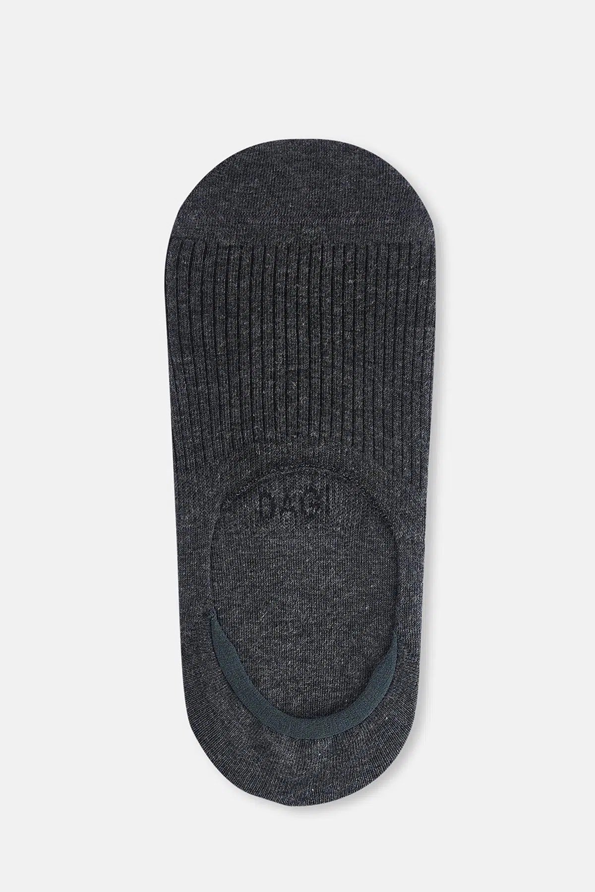 Siyah-Antrasit Melanj Erkek 2'li Çizgi Desen Görünmez Çorap