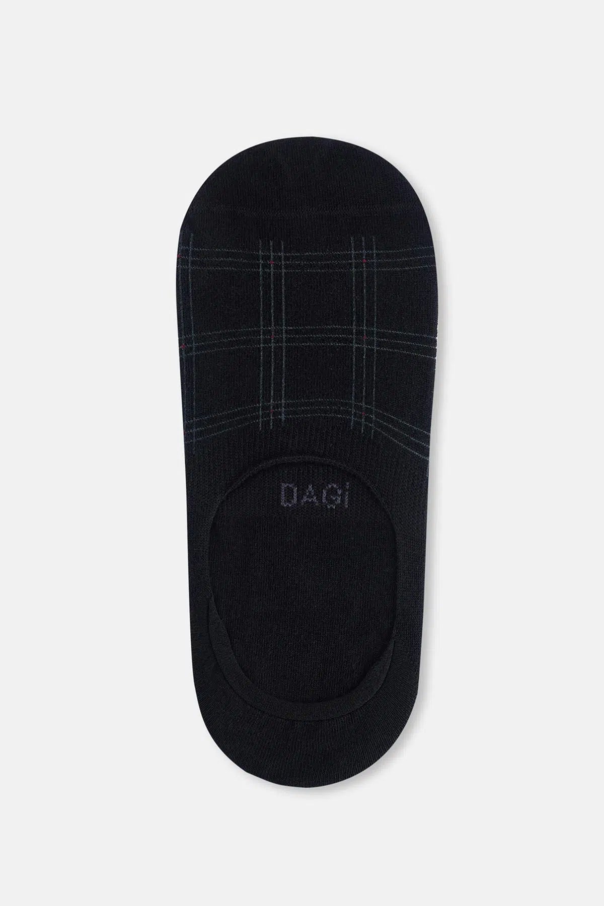 Lacivert-Siyah Erkek 2'li Kare Desen Görünmez Çorap