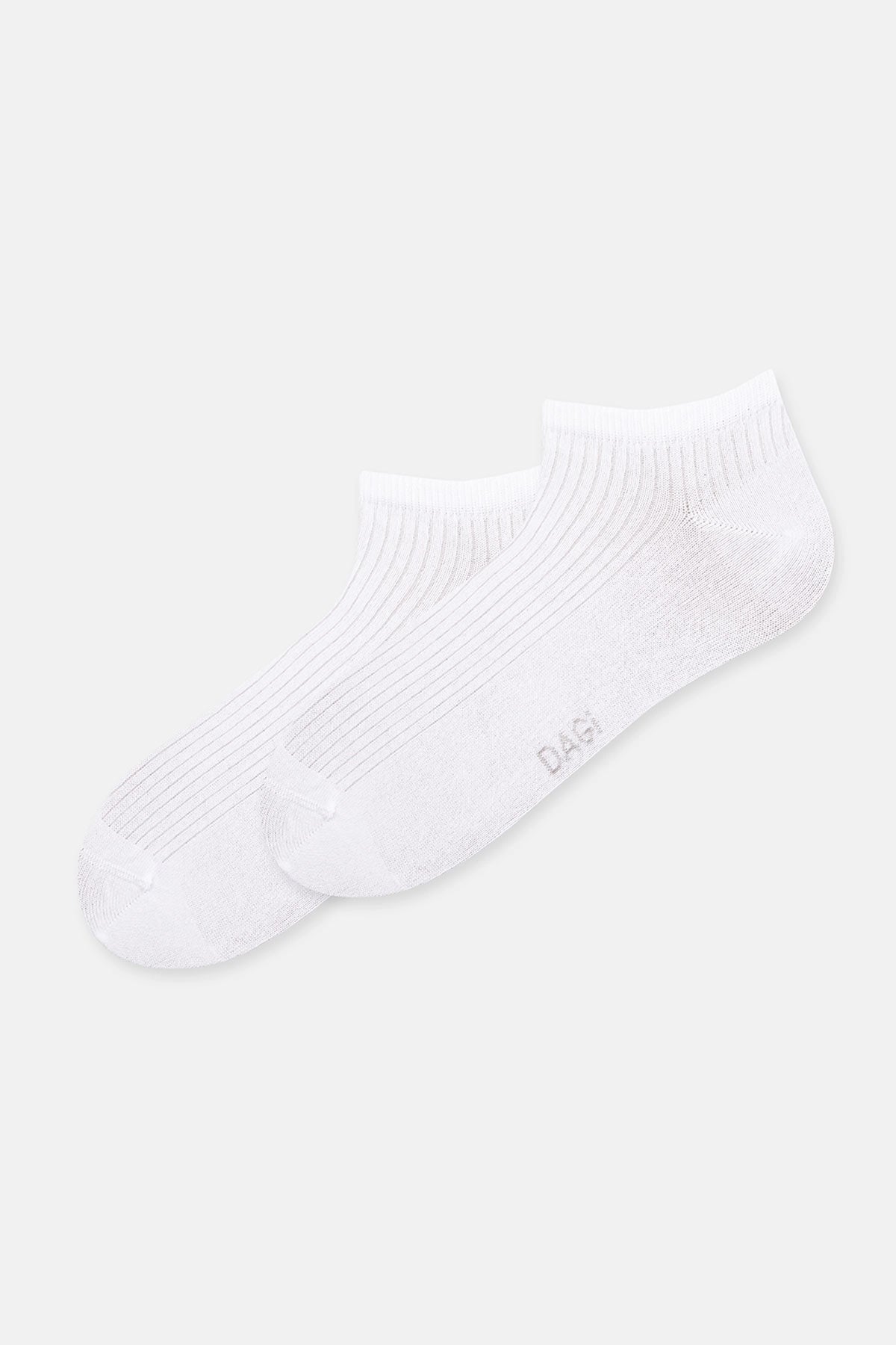 Beyaz-Lacivert Erkek 2'li Çizgili Patik Çorap