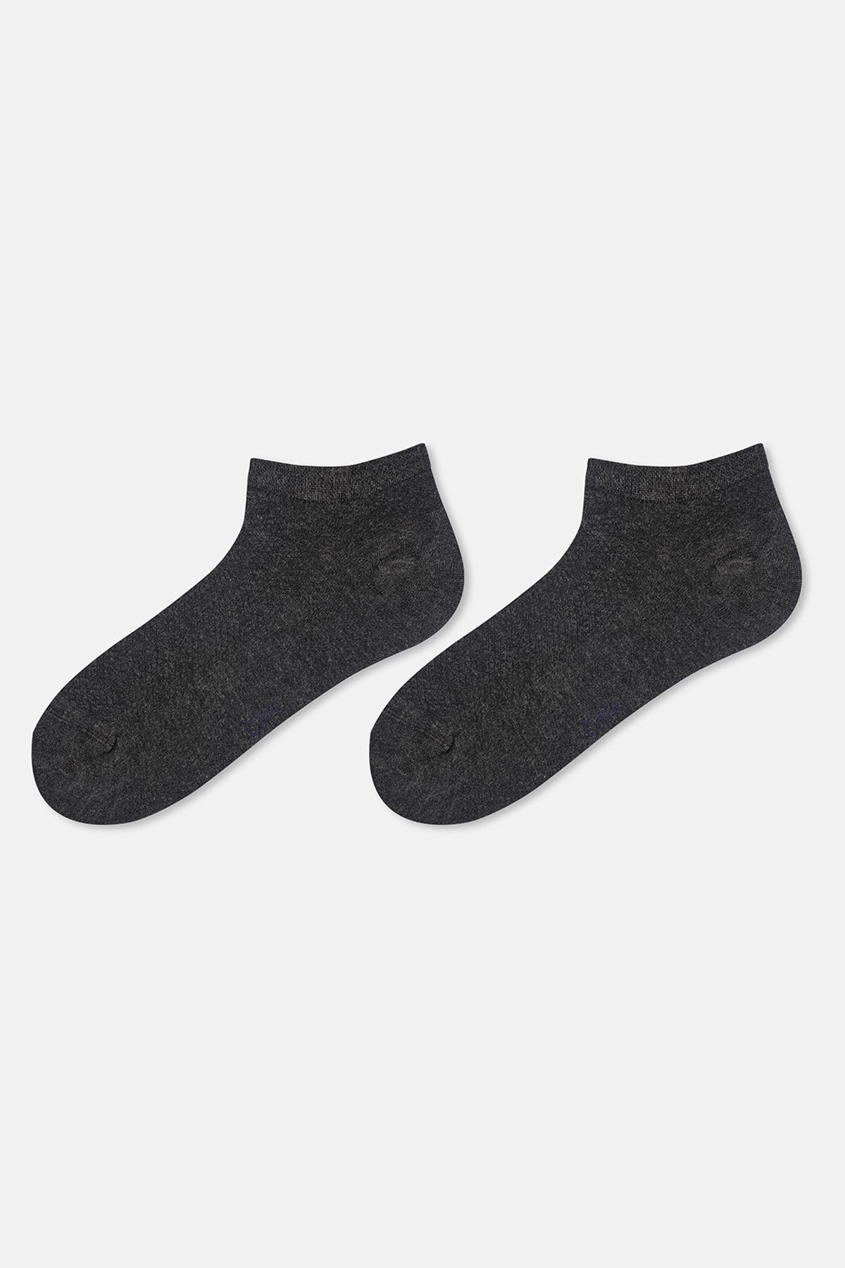 Antrasit-Lacivert Erkek 2'li Dörtgen Desen Patik Çorap