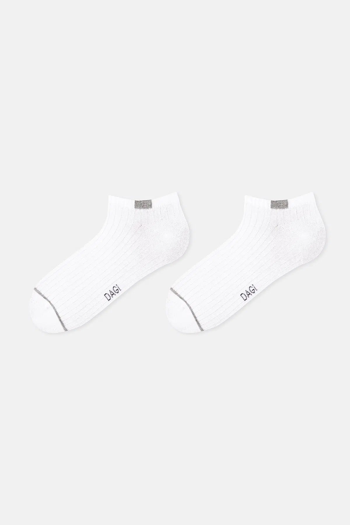 Beyaz Erkek Çizgili Patik Çorap