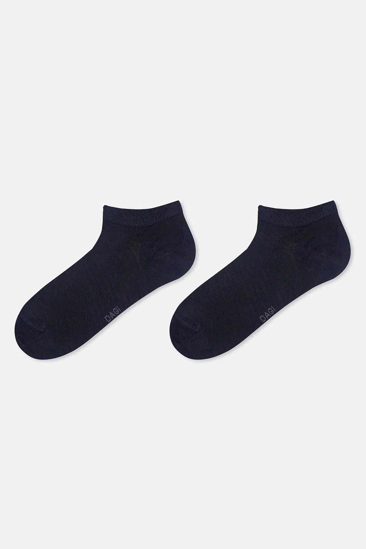 Antrasit-Lacivert Erkek 2'li Çizgili Bambu Patik Çorap