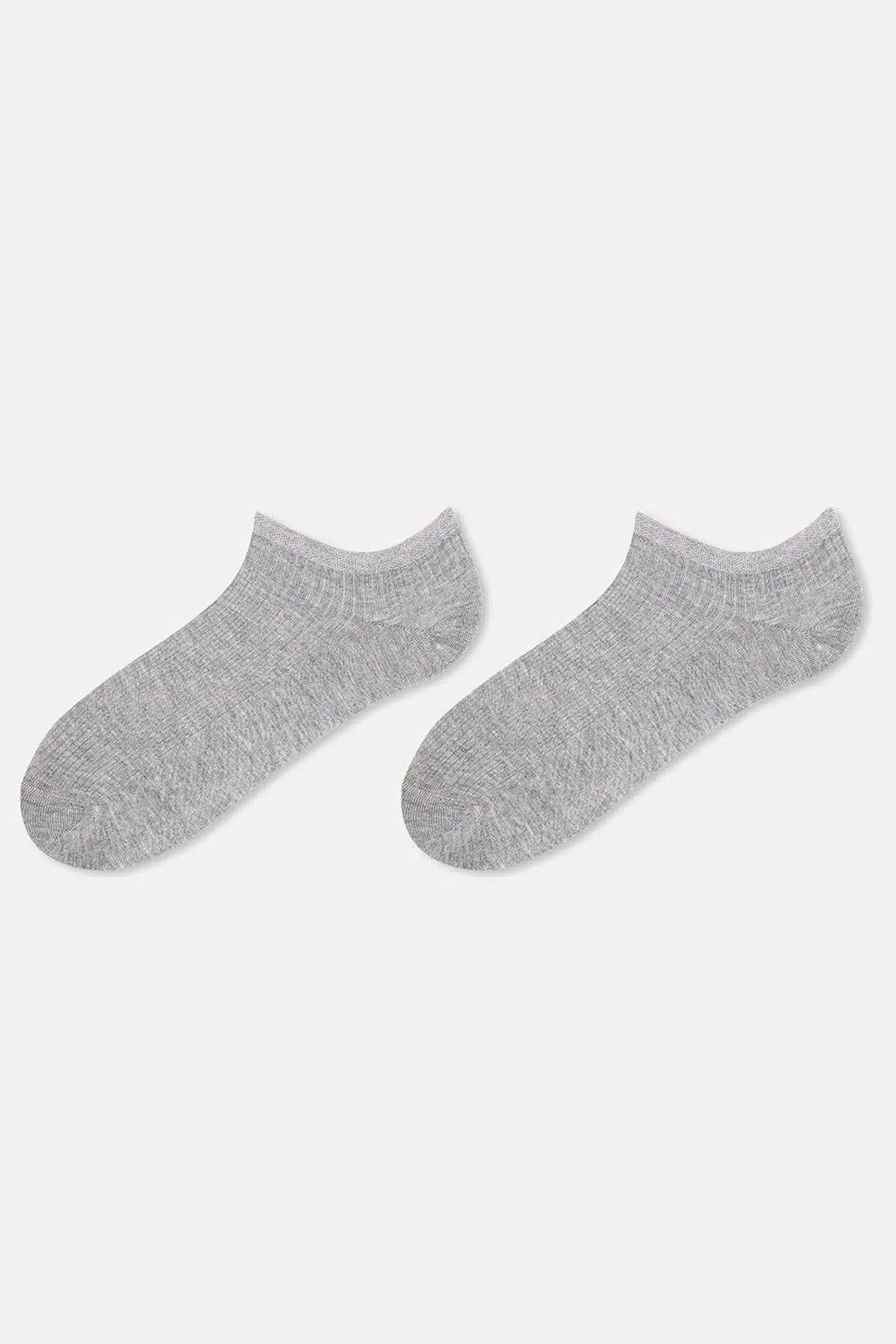 Gri Erkek 2'li Bambu Patik Çorap